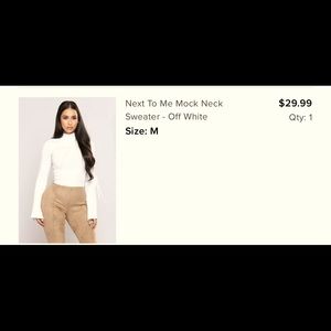 OFF WHITE MOCK NECK SWEATER